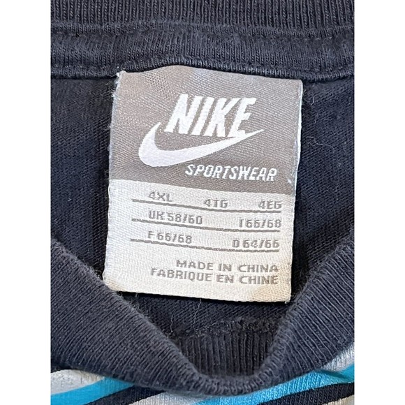 Vintage Nike Air T-Shirt Adult XXL Grey Tag Black Blue Striped Embroidered Logos - Picture 5 of 7